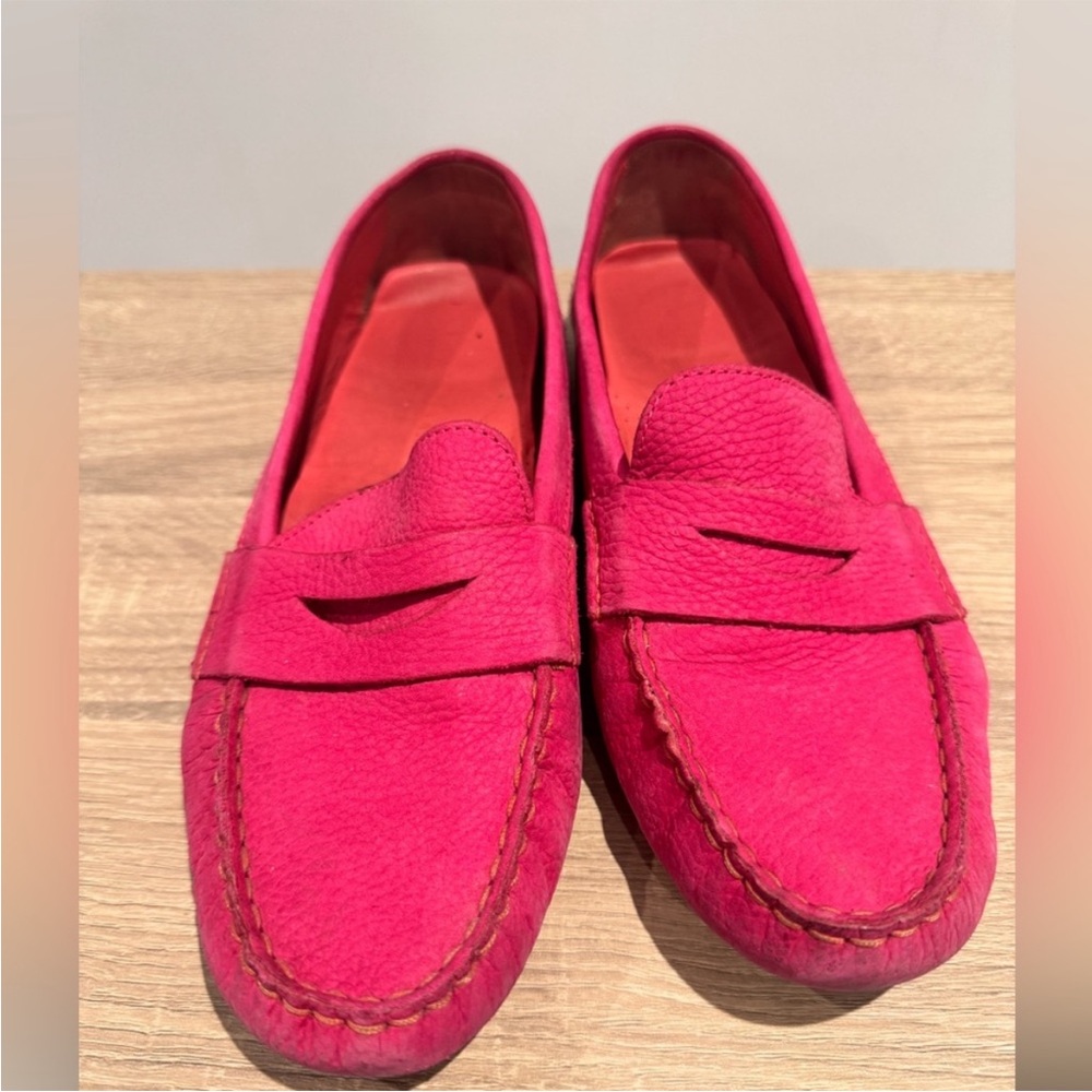 Cole Haan Pink Suede Penny Loafers